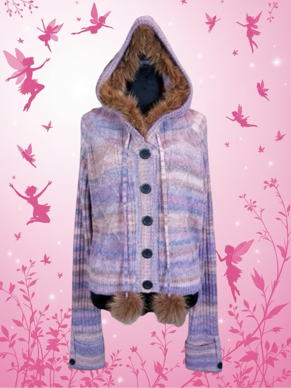 Dolls Kill Current Mood NWT Fairycore Kawaii Eclectic Grandpa Ombré Sweater 3X